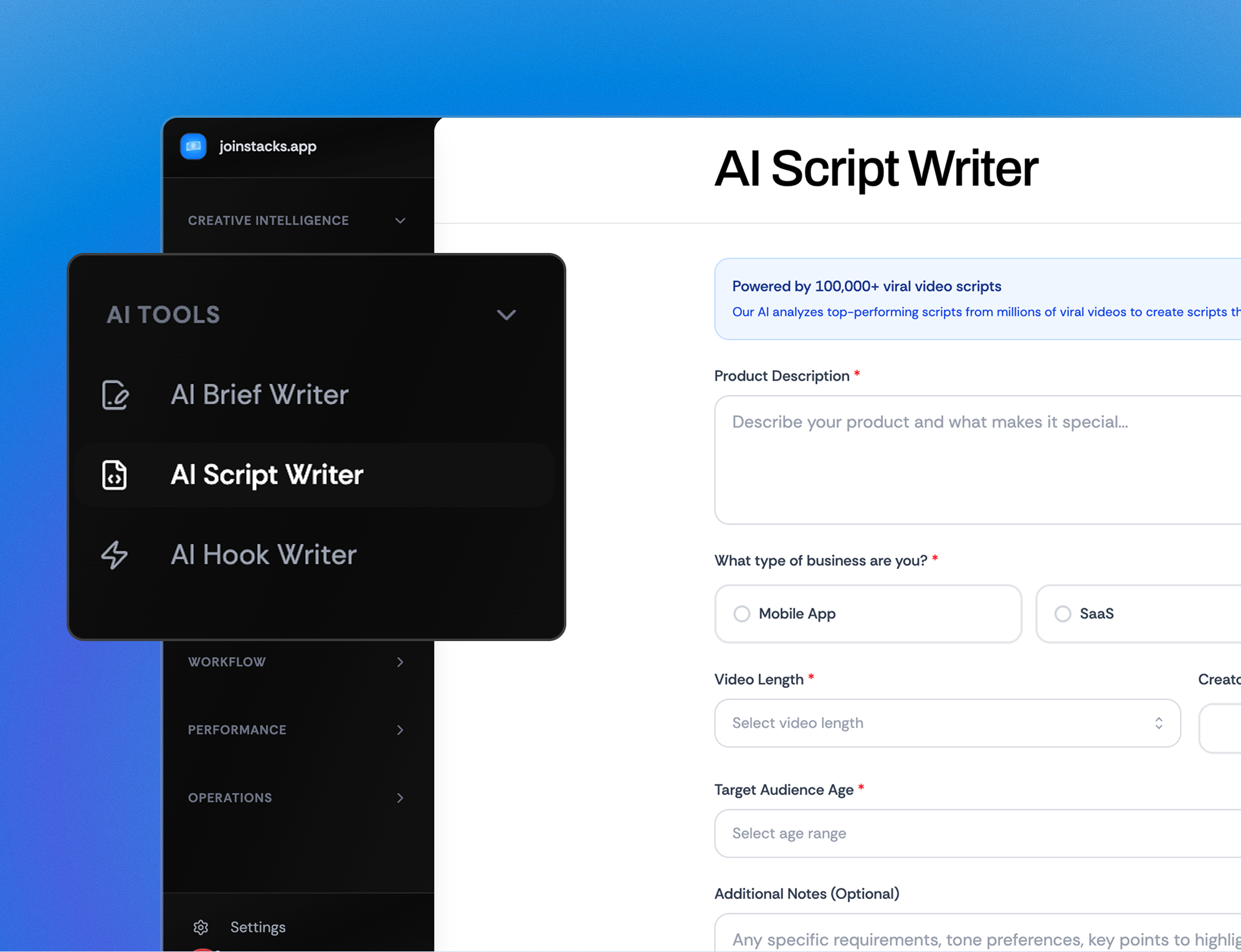 AI Hook & Script Engine Preview